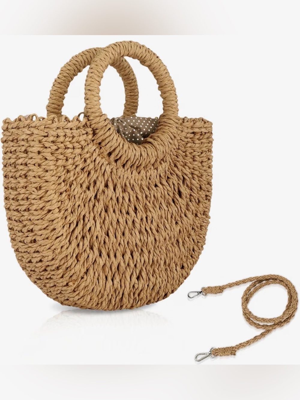 Rattan woven purse
